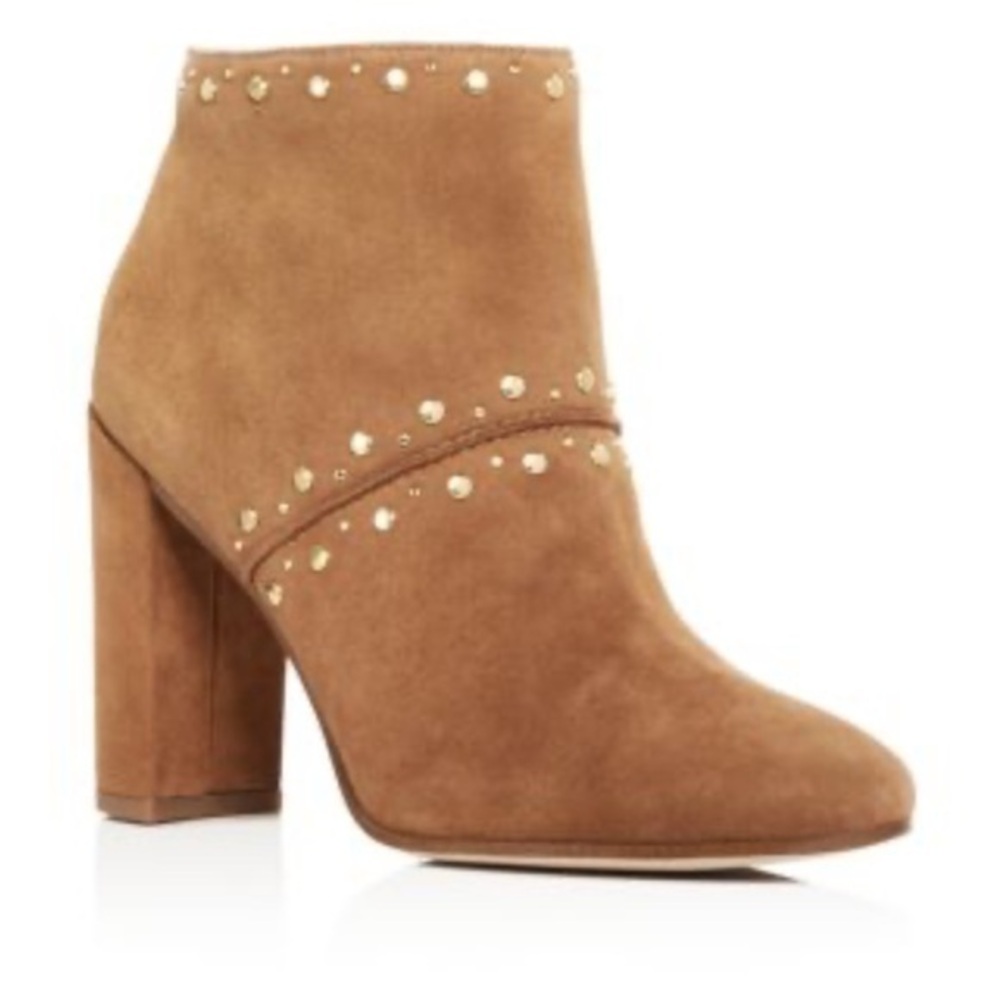 ▶️ SAM EDELMAN ◀️ Ankle Booties Chandler Zip Saddle Suede Heel Leather Boots